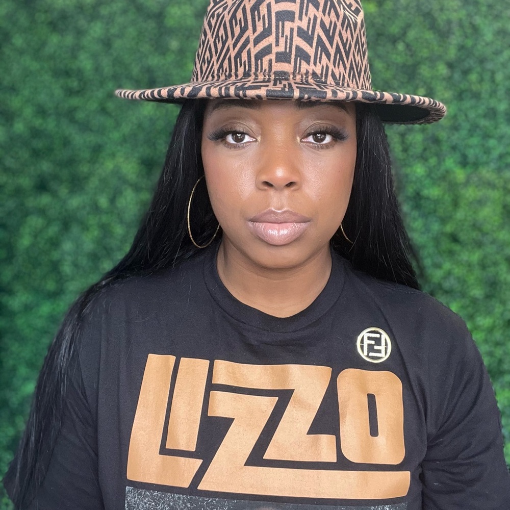 Stylish Tan and Black Patterned Hat